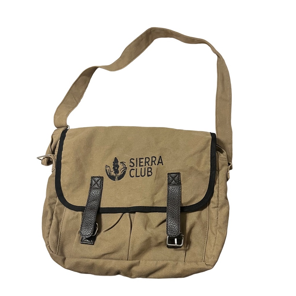 Sierra Club Canvas Travel Duffle Messenger Tote Carry Bag Khaki